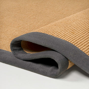 Camden Farmhouse Cottage Border Jute Area Rug